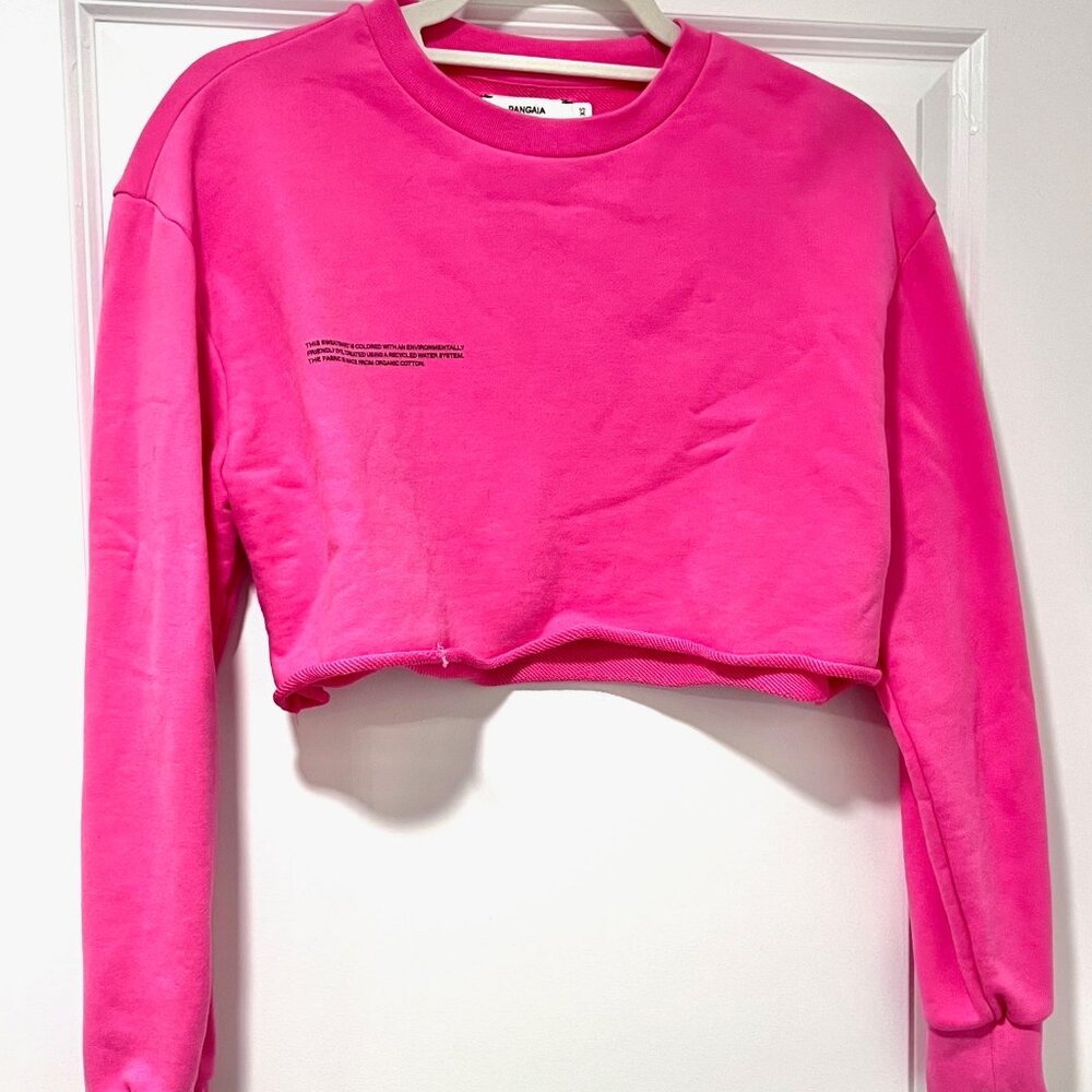 Pangaia Hot Pink Cropped Sweatshirt Size XS